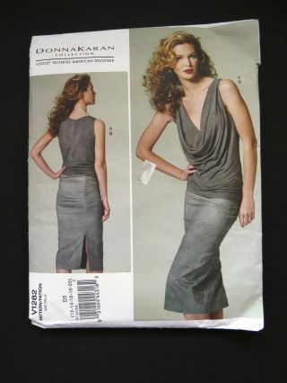 Donna Karan Vogue Designer Sewing Pattern V1282 - Size 12 - 20 Top Skirt Uncut Ff