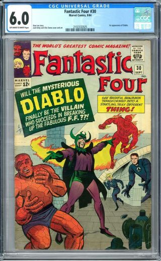 Fantastic Four 30 Cgc 6.  0 (ow - W) 1st Appearance Of Diablo