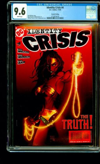 Identity Crisis 4 Cgc 9.  6 2nd Print Michael Turner Variant Wonder Woman Cover