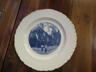 Wedgwood Blue And White Ski Plate Mount Norquay Banff