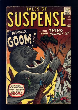 Tales Of Suspense 15 Vg Kirby Ditko " Goom.  The Thing From Planet X  Moomboo "