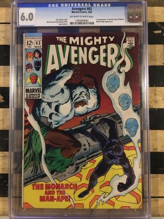 Avengers 62 Cgc 6.  0 Ow To W 1st M 