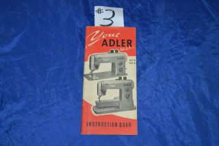 Instruction Book For Your Adler Matic Sewing Machines 289a 789a