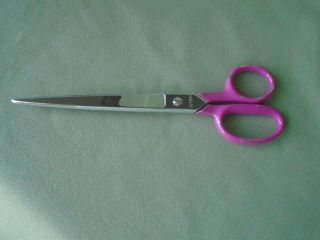 Vtg 8 " Hot Drop Rose Stainless Steel Scissors Shear Office Craft Sew Italy 507s8