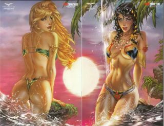 Grimm Fairy Tales 39 & Robyn Hood Justice 1 Connecting Cover Ebas Zenescope Nm