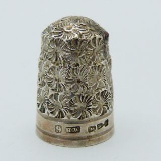Henry Wilkinson Silver Thimble With Chester Hallmark 1889,  No.  9