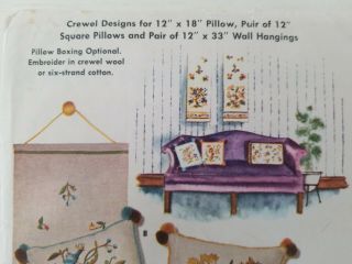 RARE Vintage 1962 McCall ' s 6421 Transfer Pattern for JACOBEAN CREWEL EMBROIDERY 2