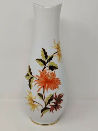 Hollohaza Hungary Floral Porcelain Vase