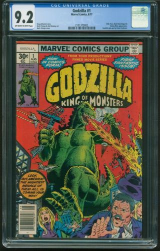 Cgc 9.  2 Godzilla King Of The Monsters 1 August 1977 Newsstand Marvel Movie