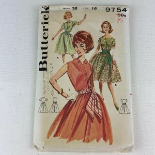Vtg 60s Butterick 9754 Sewing Pattern Women 