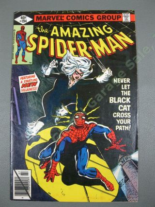 1979 The Spider - Man 194 1st Appearance Black Cat Marvel Comic Book Nr