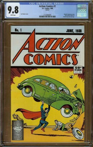 Action Comics 1 (1988) Cgc 9.  8 Reprint 1st Superman