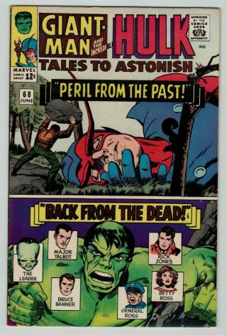 Tales To Astonish 68 Marvel Comics 1965 Hulk Vs Leader Giant Man Silver Age Vf