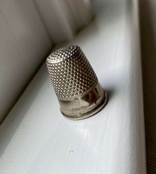 Vintage Silver Thimble Marked Germany Size 9 Metal Sewing Finger German