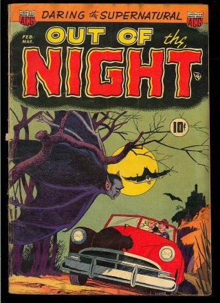 Out Of The Night 1 (small Color Touch) Pre - Code Horror Acg Comic 1952 App Gd - Vg