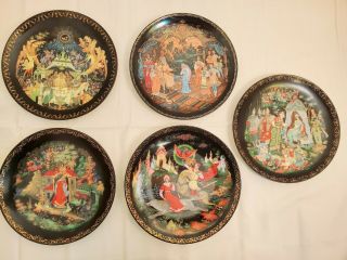 Tianex Bradex Russian Legends Fairy Tale Plate Set Of 5 1988 - 1990