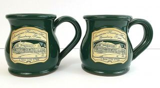 2 Deneen Pottery Coffee Mug - American Heritage House,  Granbury,  Texas Set Of 2