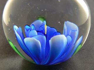 Dynasty Gallery Heirloom Collectibles Clear Glass Ball Flower Paperweight B10 2