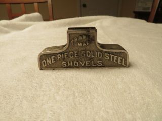 Cast Iron Advertising Paperweight - H M Myers Co.  Shovels
