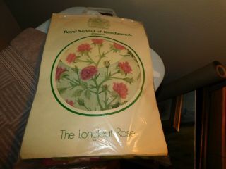 Royal School Of Needlework Needlepoint Kit Longleat Rose Vintage England
