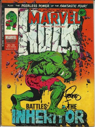 Hulk Annual 1 Cover Uncensored Mighty World Of Marvel 129 Uk Signed Steranko