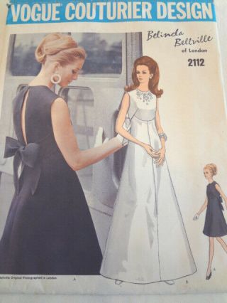 Vintage Vogue Couturier 2112 - Evening Dress Pattern - Belinda Bellville