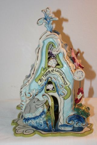 Blue Sky Clayworks " The Church Of Living Waters " Tealight Heather Goldminc 10.  5 "