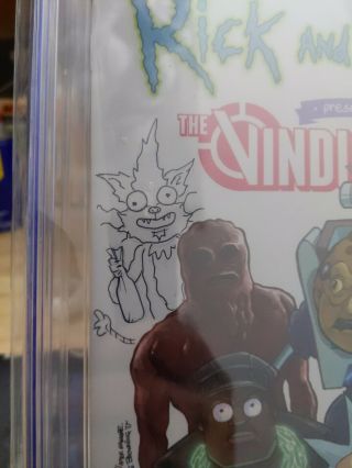 Signed and Sketched Rick and Morty Presents The Vindicators 1 CGC 9.  8 3