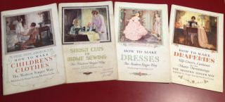 Set Of 4 Vintage Singer Sewing Books,