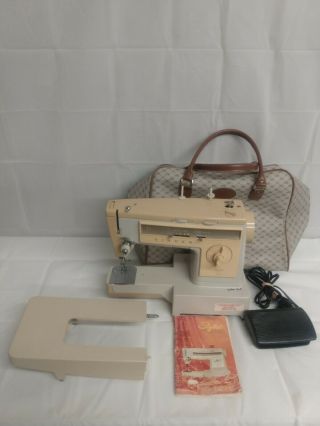 Vintage Singer Stylist 533 Sewing Machine W/ Bag Pedal Extension Tray