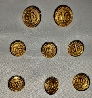 Set (8) Brooks Brothers Replacement Buttons Waterbury Country Club Blazer Logo