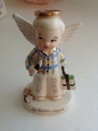 Vintage Napco ? September Birthday Boy Angel Figurine