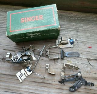 Singer Sewing Machine Attachments Green Box 160809 Fit Featherweight 221 Or 222k