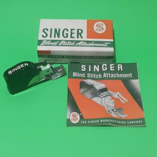 Vintage 1949 Singer Blind Stitch Attachment 160616 Box & Instructions S11