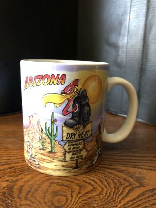 Arizona Souvenir Coffee Tea Cup Mug Desert Cactus Vulture Snake “dry Heat”