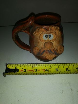 Robert Eakin Stoneware Funny Face Pottery Mustache Mug Coffee Cup