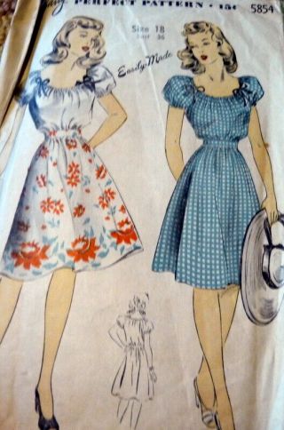 Lovely Vtg 1940s Blouse & Skirt Du Barry Sewing Pattern 18/36
