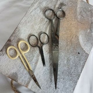 3 Vintage Scissors 2 Made In Germany Small Pair Unmarked