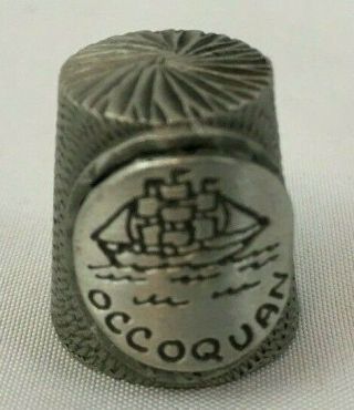 Vintage 1982 Spoontiques Pewter Occoquan Clipper Ship Sewing Thimble