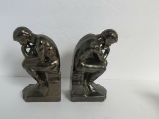 Vintage Antique 1972 Rodin Thinking Man Bookends