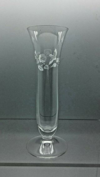 Avon 24 Lead Crystal - Hummingbird Etched Bud Vase - Made In France