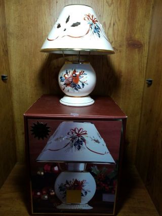 Lenox Winter Greetings Everyday Red Cardinal Candle Lamp Votive Tea Light W/box