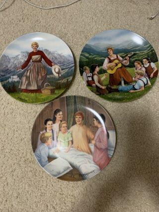1986 Knowles Plates “the Sound Of Music” Set Of 3 Collector Plates