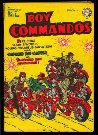Boy Commandos 7 Simon & Kirby Wwii Cover Art Dc Comic 1944 Vg,