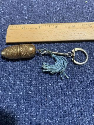 Vintage Bullet Shape Mini Sewing Kit Gold Tone Marked Austria