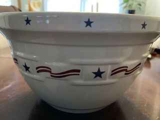 Longaberger Woven Traditions All American Berry Stars And Stripes Mixing Bowl
