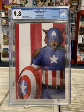 Captain America 1 Midtown Comics Capwolf Variant (2018) Cgc Graded 9.  8 Wp