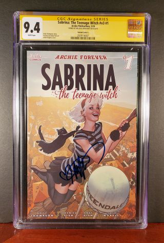 Sabrina: The Teenage Witch 1 - Signed By Melissa Joan Hart - Hughes Cover - 9.  4