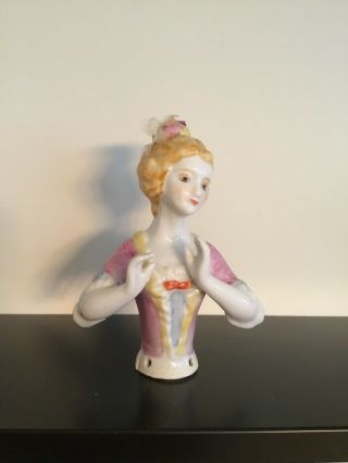 Large 5” Half Doll With Flowers In Hair.