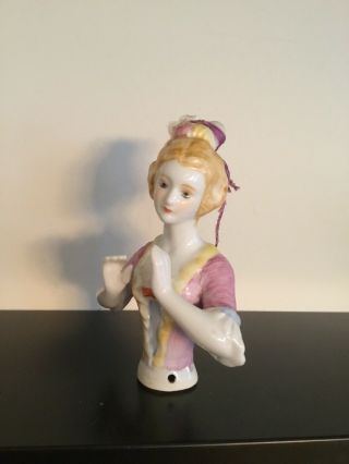 Large 5” Half Doll With Flowers In Hair. 2